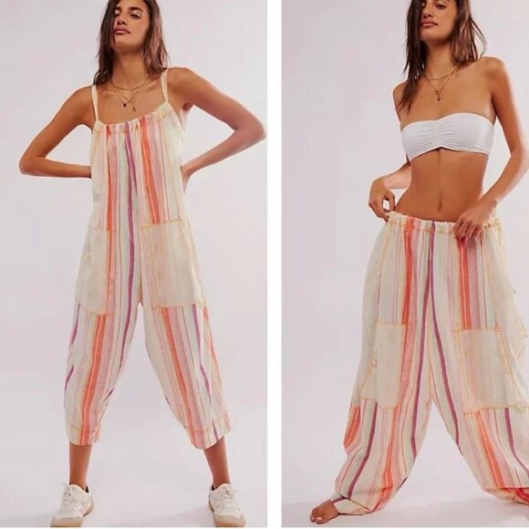 Free People Intimately Combo Dream Convertible Jumpsuit Pants XS Boho Lightweigh - Picture 1 of 5
